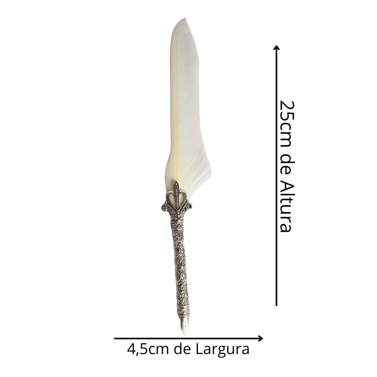 Caneta Tinteiro Simples Pena Branca Caneta Tinteiro Simples Pena Branca
